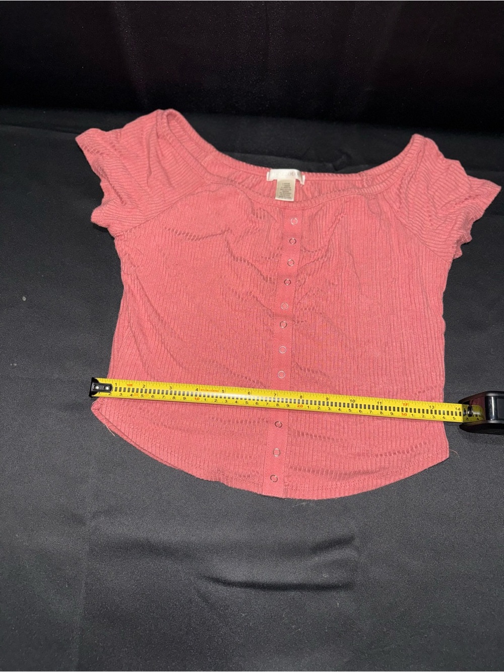 Bozzolo Rose Pink Ribbed Button-Front Top